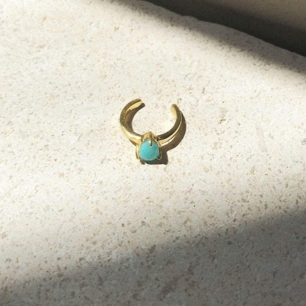 Amazonite Gold Ear Cuff